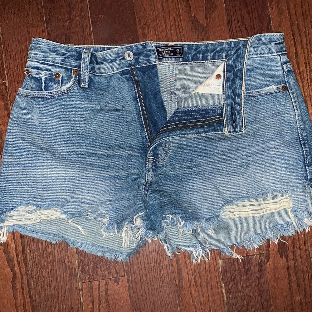 Abercrombie high rise jean shorts. Size 8 or 29. Lightly worn. Great condition.